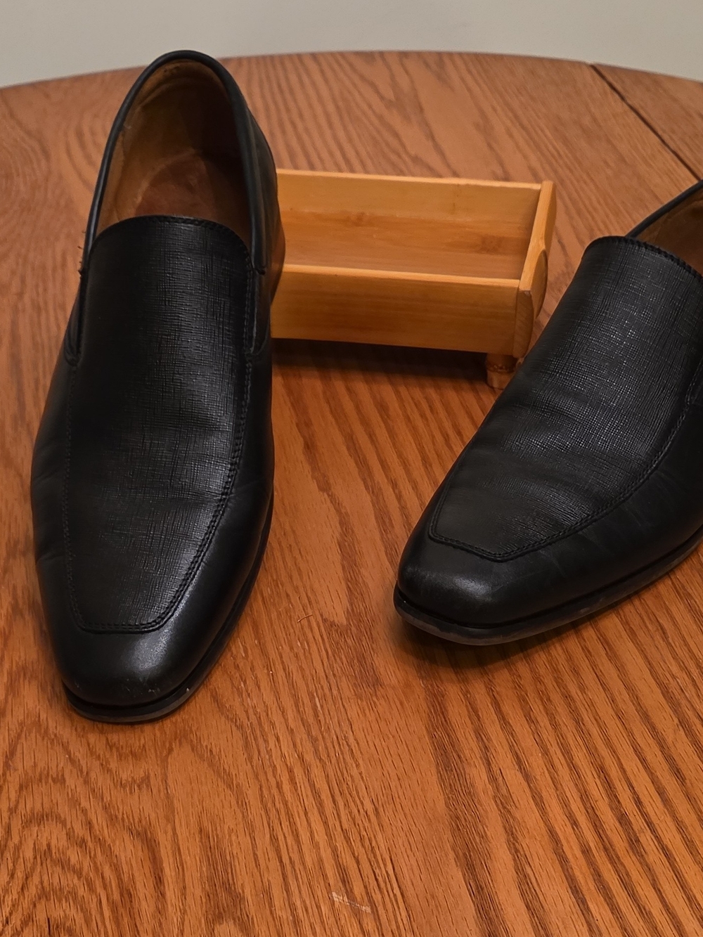 Florsheim Men's Black Leather Slip-On Dress Loafers Square Toe US 8.5
